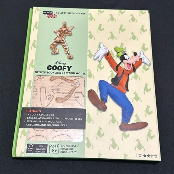 Disney Other - Disney Goofy Deluxe Book and 3D Wood Model
